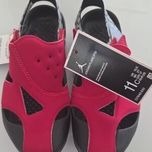 Jordan Red and Black Sandals
